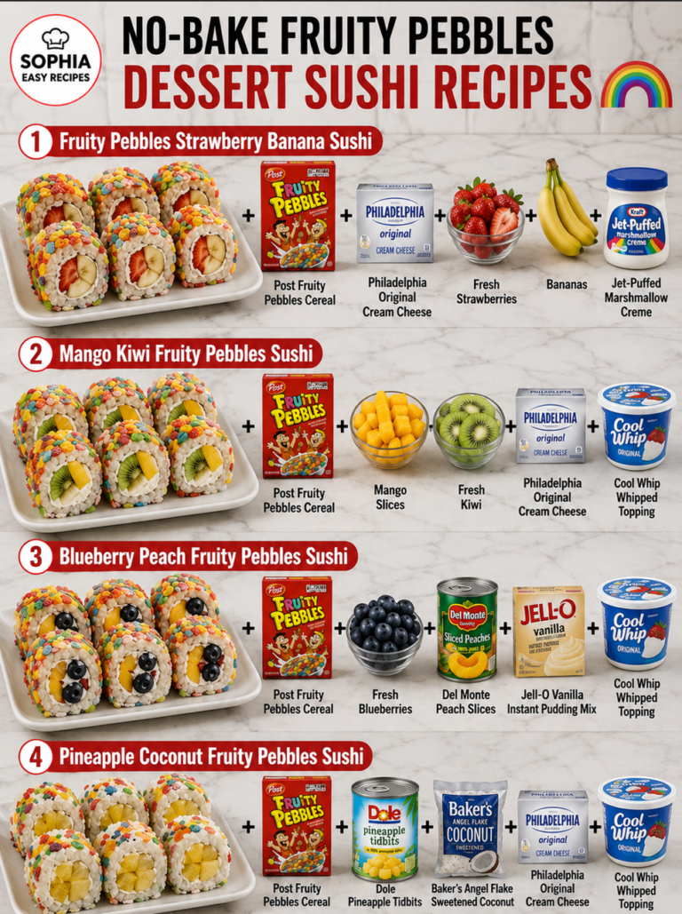 No-Bake Fruity Pebbles Dessert Sushi Recipes