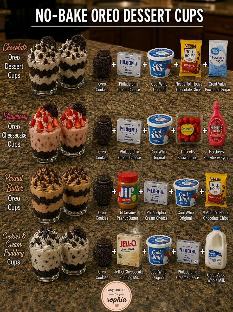 No-Bake Oreo Dessert Cups – Creamy & Delicious 1 No-Bake Oreo Dessert Cups