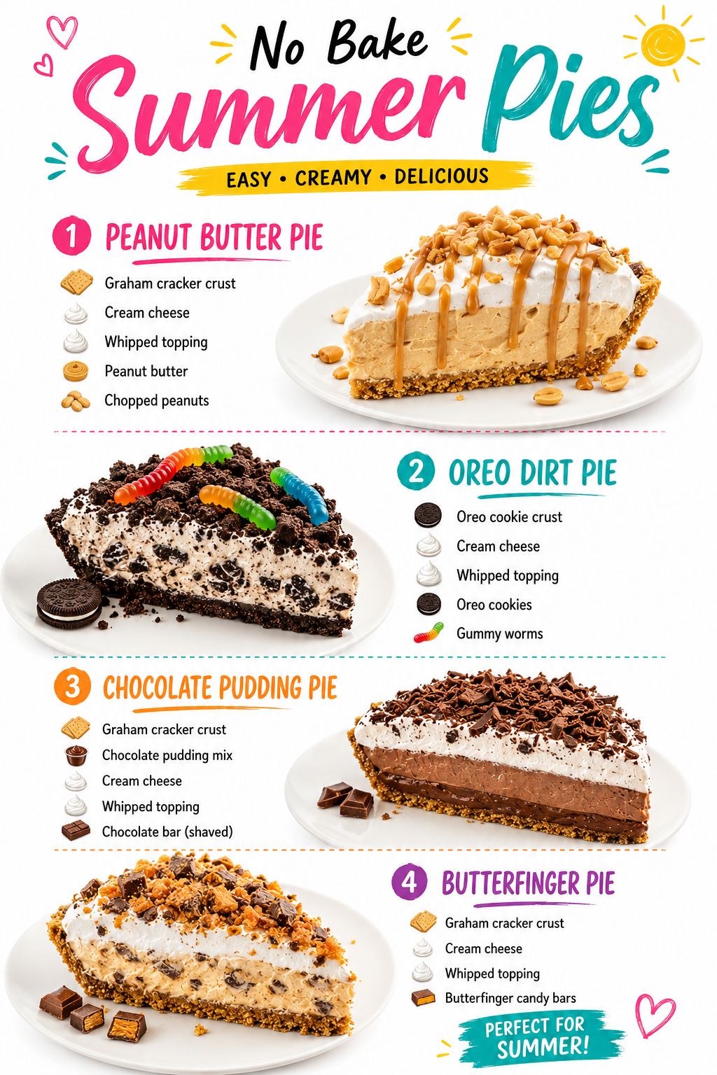 No Bake Summer Pies | Cool & Creamy Recipes 1 No Bake Summer Pies