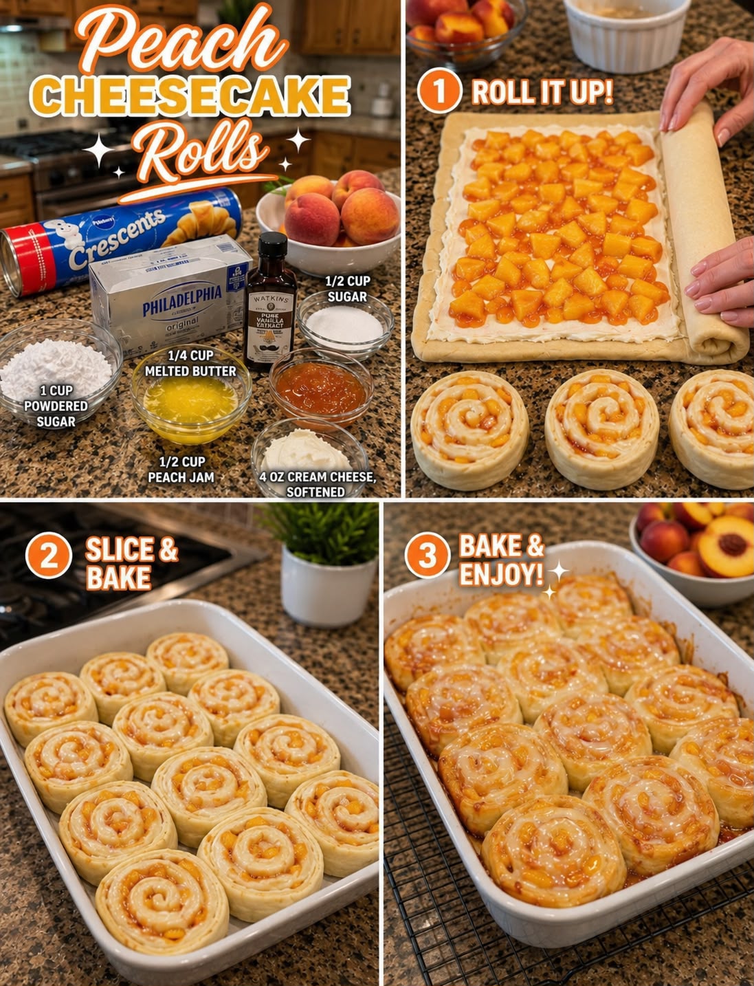Peach Cheesecake Rolls Recipe 1 Peach Cheesecake Rolls Recipe