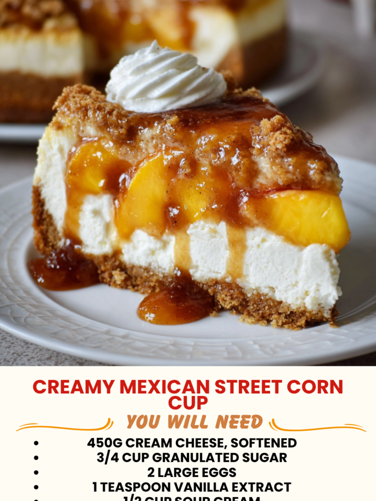 Peach Cheesecake with Whipped Cream