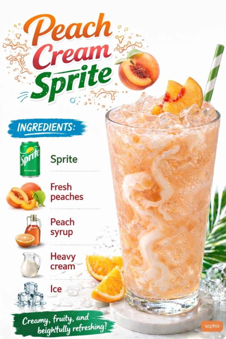 Peach Cream Sprite Drink
