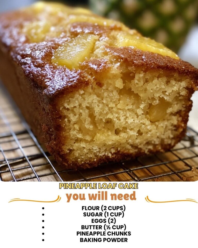 Homemade pineapple loaf cake sliced on a plate