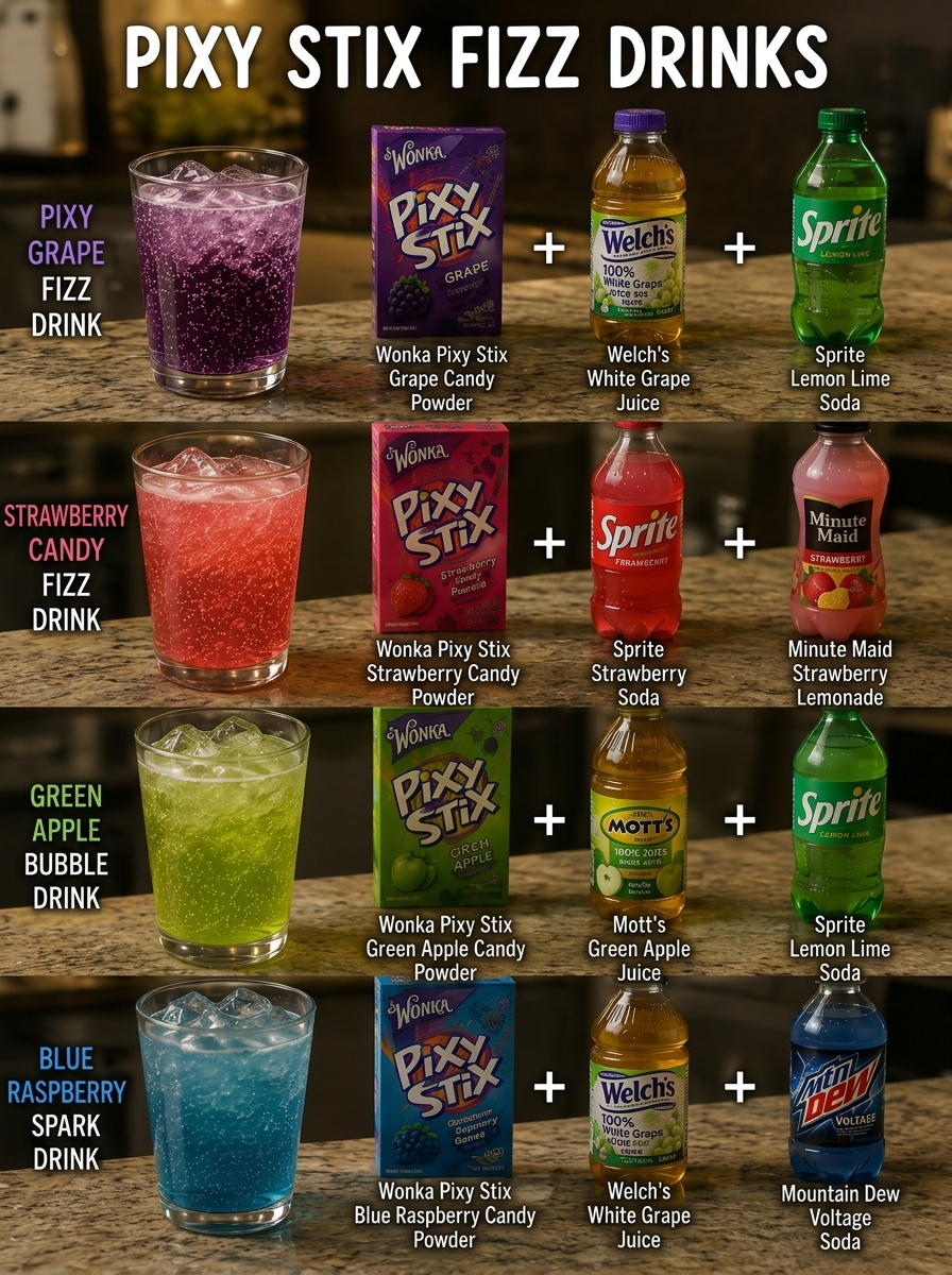Pixy Stix Fizz Drinks | Colorful Fun in Every Sip 1 Pixy Stix Fizz Drinks