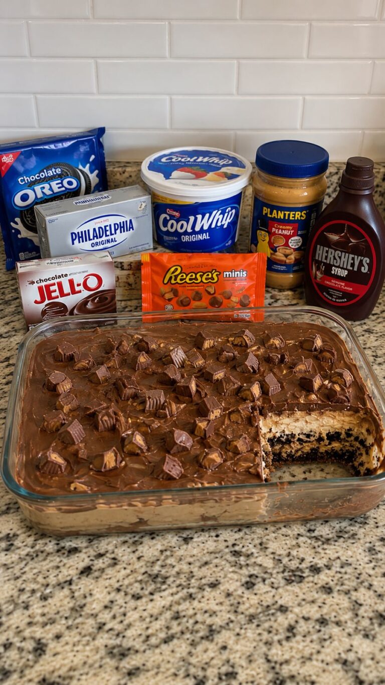 Reese's Peanut Butter Oreo Dirt Cake