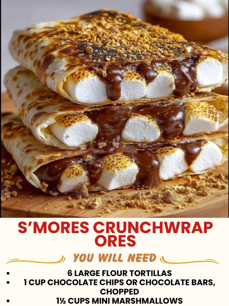 S'mores Crunchwrap with melted chocolate and marshmallow