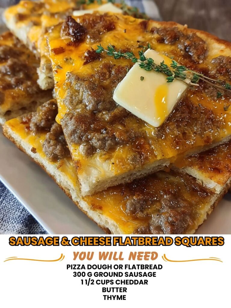 Sausage & Cheese Flatbread Squares