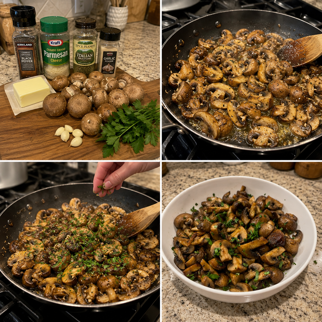Sautéed Garlic Parmesan Mushrooms 1 Sautéed Garlic Parmesan Mushrooms