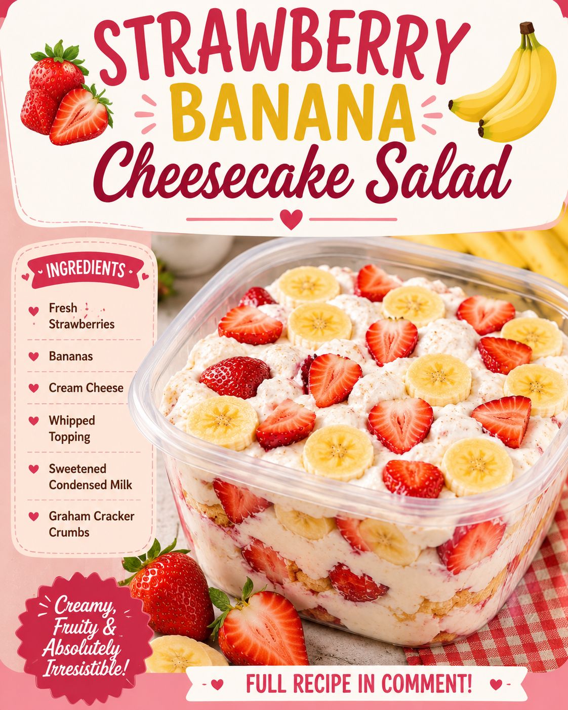 Strawberry Banana Cheesecake Salad