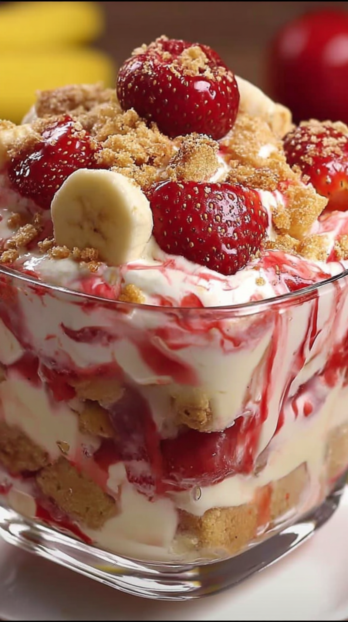 Strawberry Banana Cheesecake Trifle Recipe 1 Strawberry Banana Cheesecake Trifle