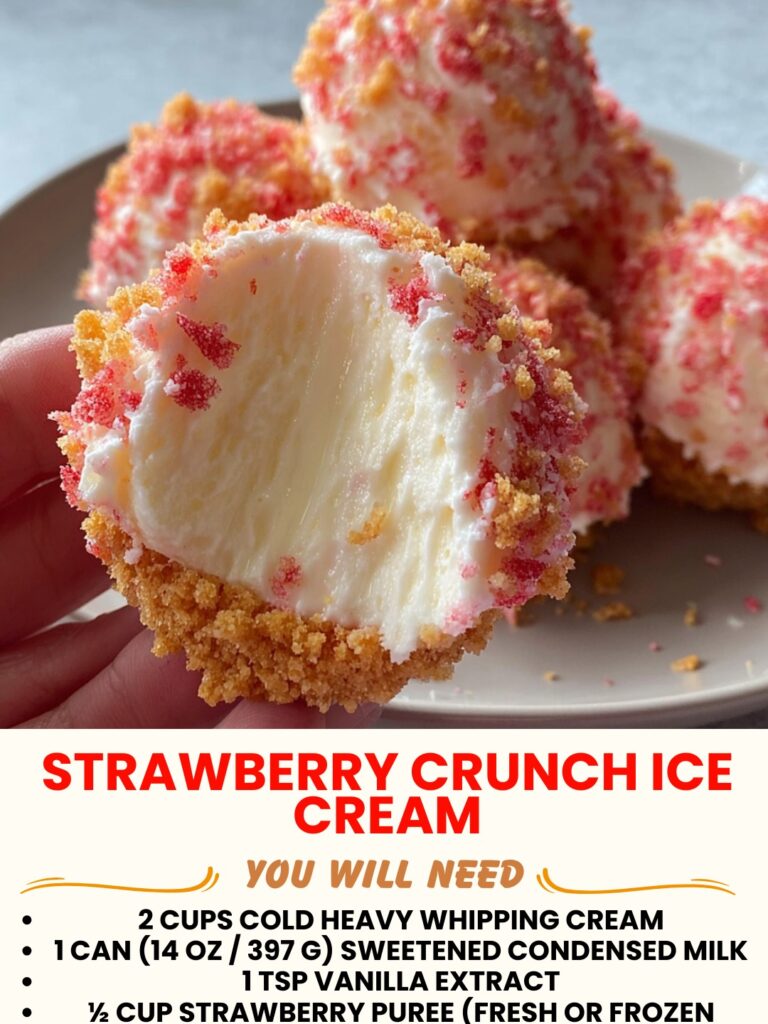 Strawberry Crunch Ice Cream Recipe