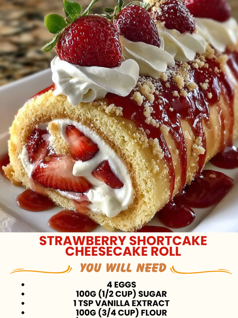 Strawberry Shortcake Cheesecake Roll