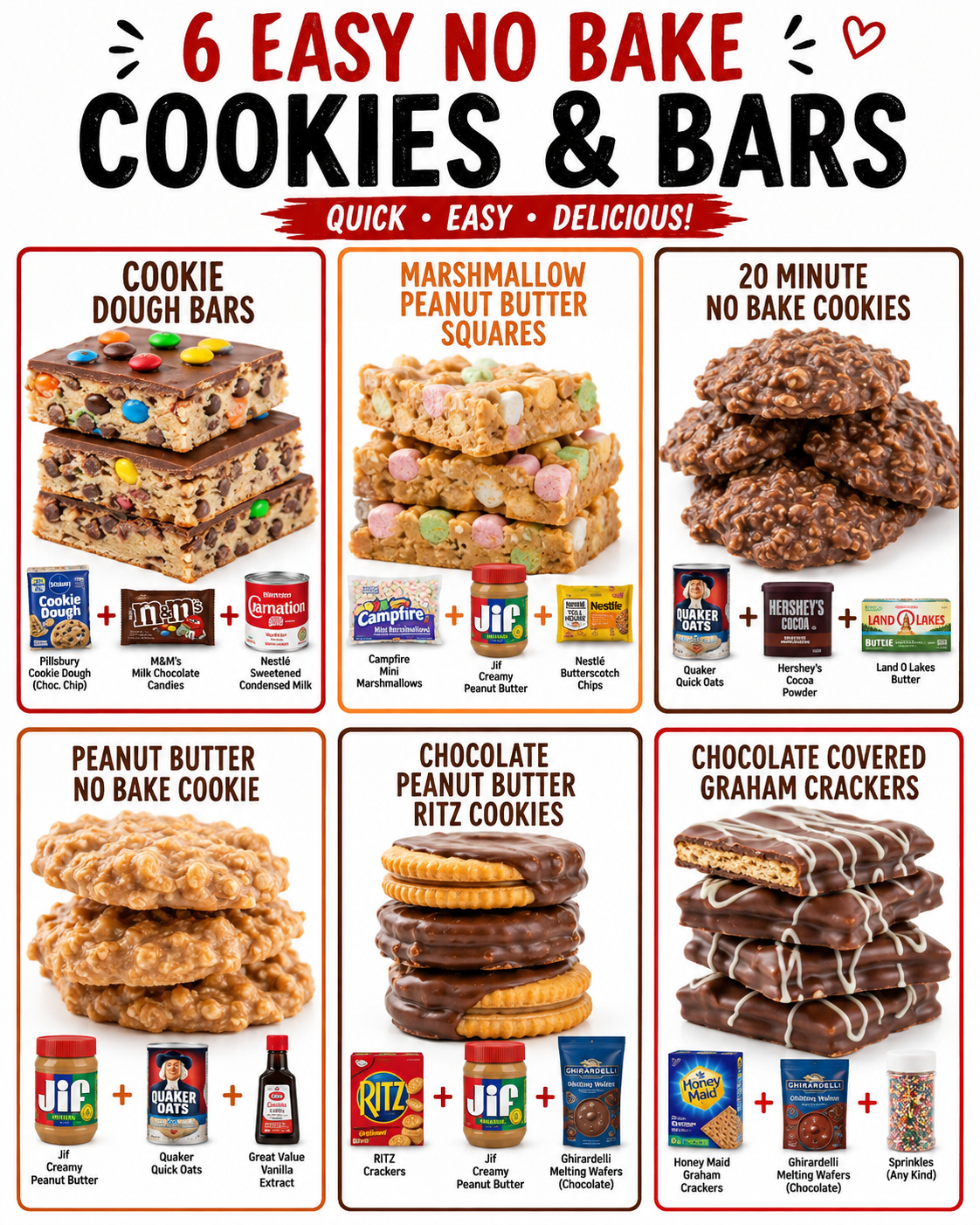 6 Easy No Bake Cookies & Bars 1 6 Easy No Bake Cookies & Bars