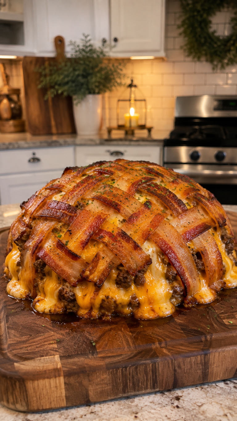 Bacon-Wrapped Beef Meatloaf