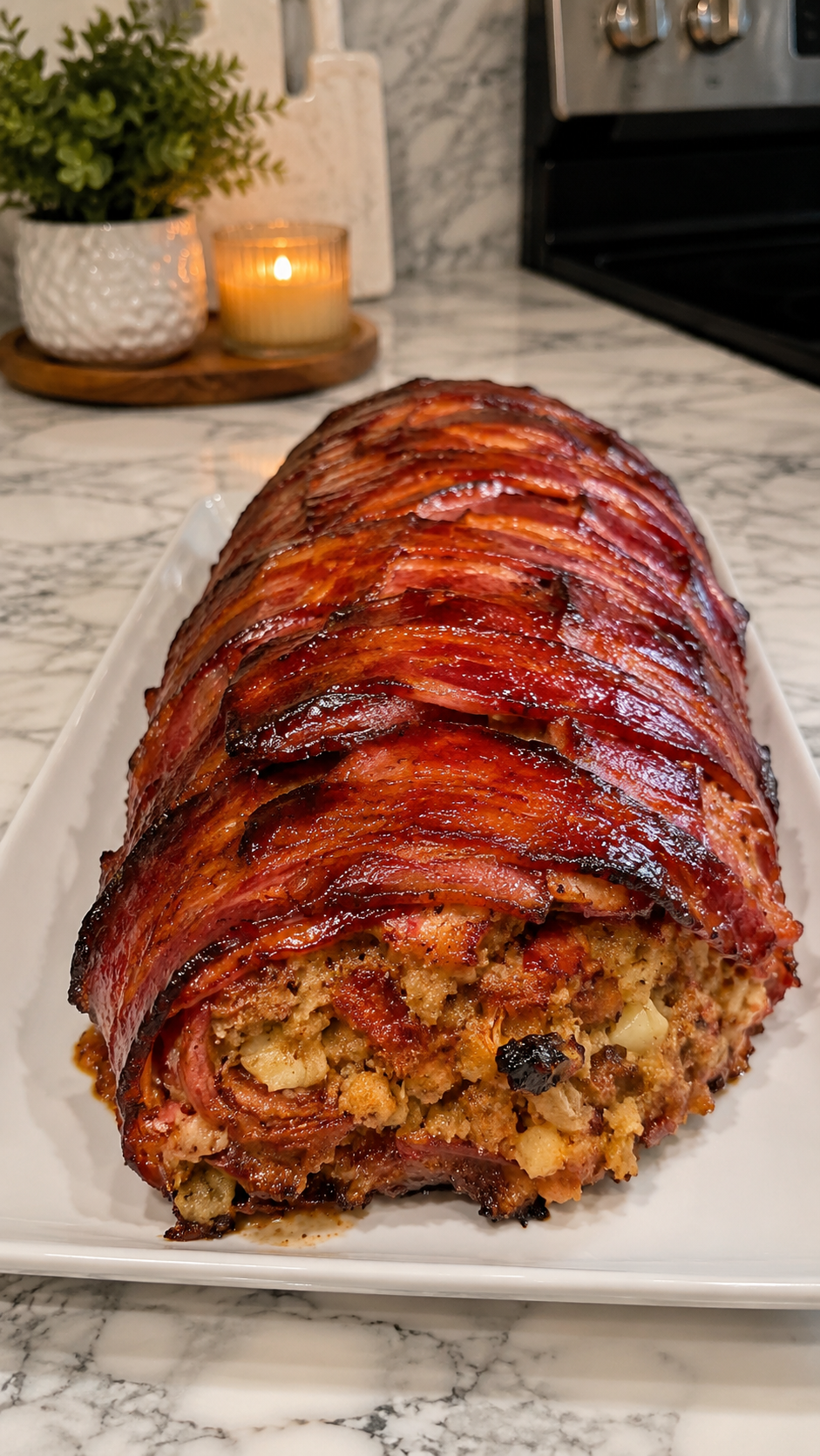 Bacon-Wrapped Stuffing Roast 1 Bacon-Wrapped Stuffing Roast