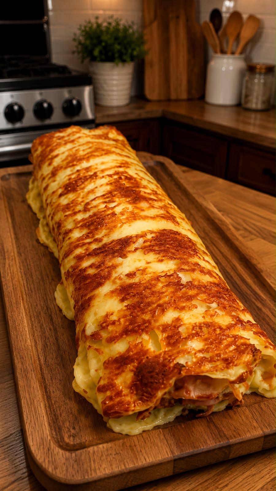Baked Ham and Cheese Crepe Roll 1 Baked Ham and Cheese Crepe Roll
