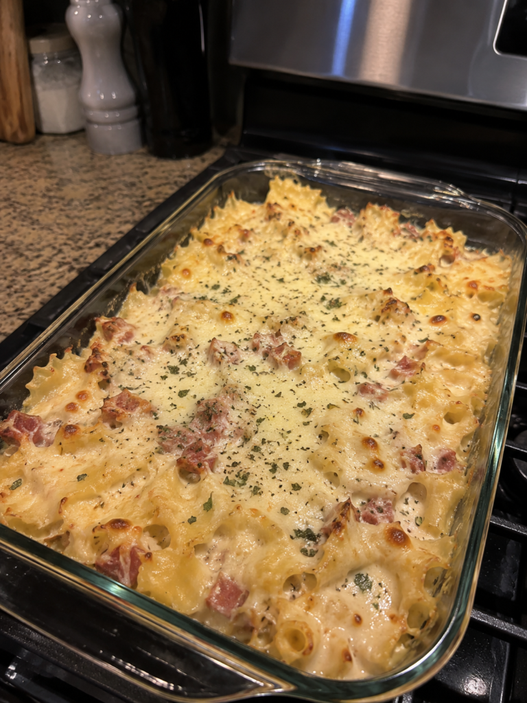 Baked Macaroni and Cheese with Ham