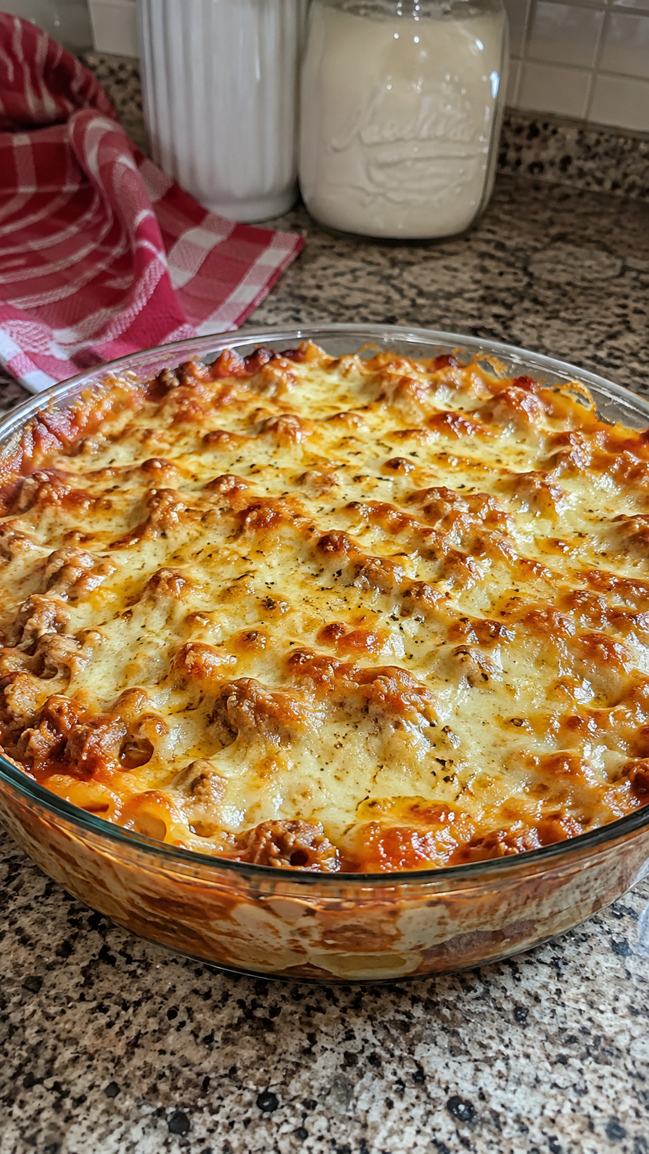 Baked Pasta Casserole with Meat Sauce and Cheese 1 Baked Pasta Casserole with Meat Sauce and Cheese
