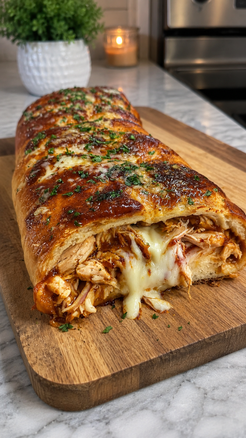 BBQ Chicken Stuffed Bread 1 BBQ Chicken Stuffed Bread
