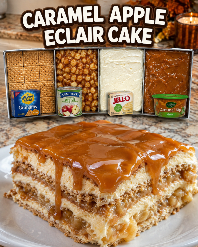CARAMEL APPLE ECLAIR CAKE