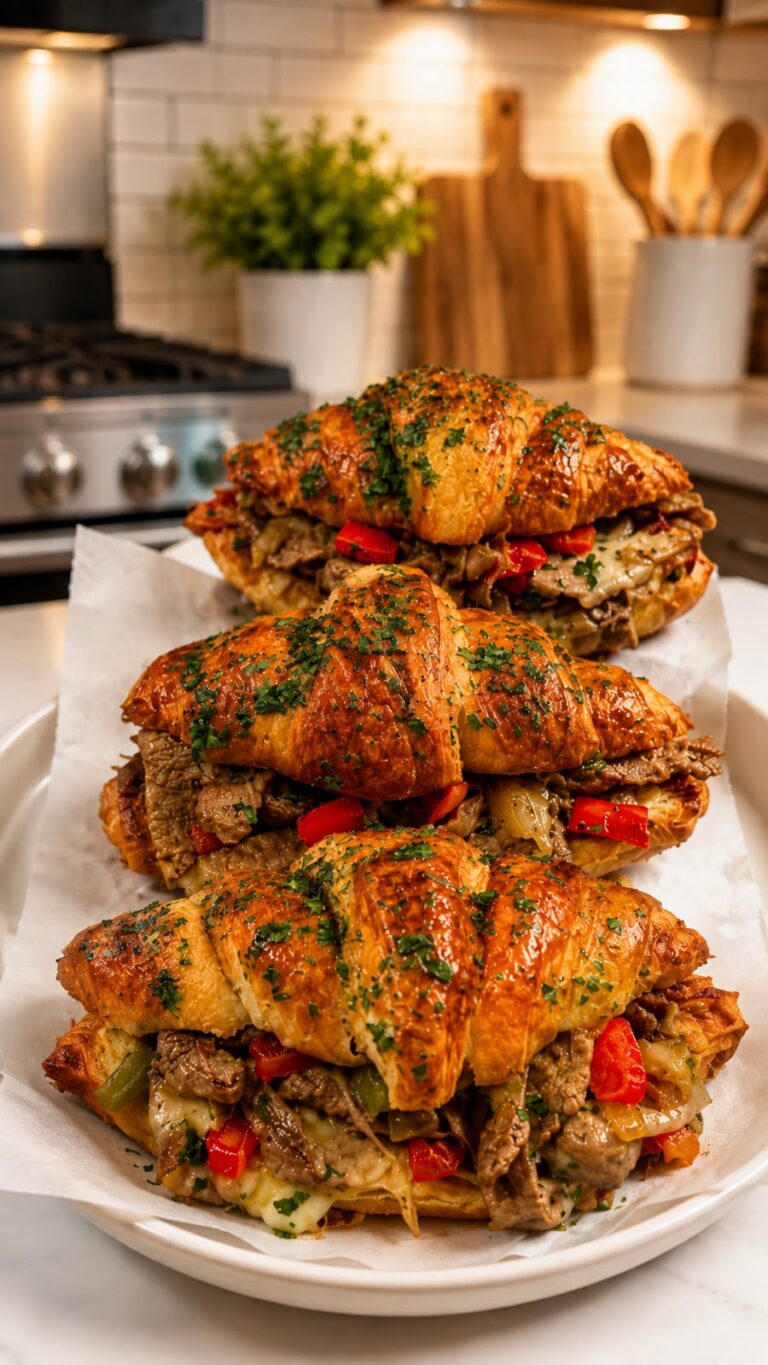 Cheesesteak Croissant Sandwiches