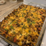 cheesy beef black bean protein casserole 1