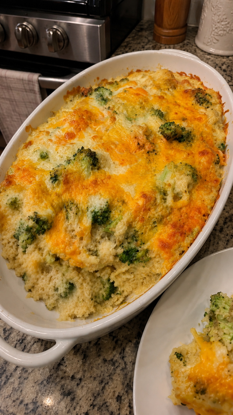 Cheesy Chicken & Broccoli Protein Casserole