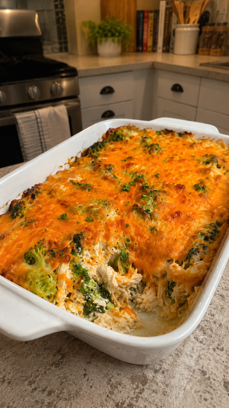 Cheesy Chicken & Broccoli Protein Casserole