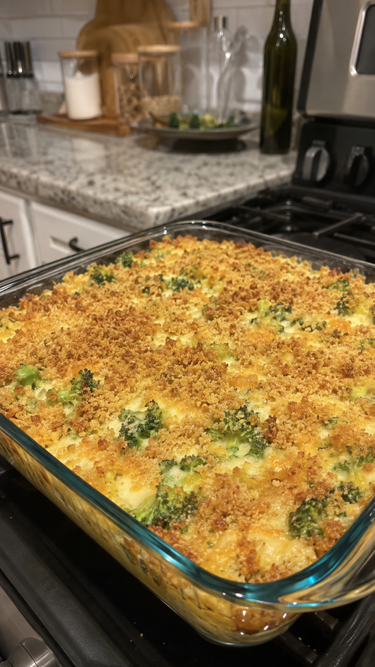Cheesy Chicken & Broccoli Protein Casserole