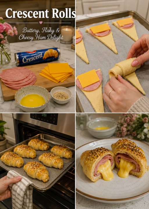 Cheesy Ham Crescent Rolls