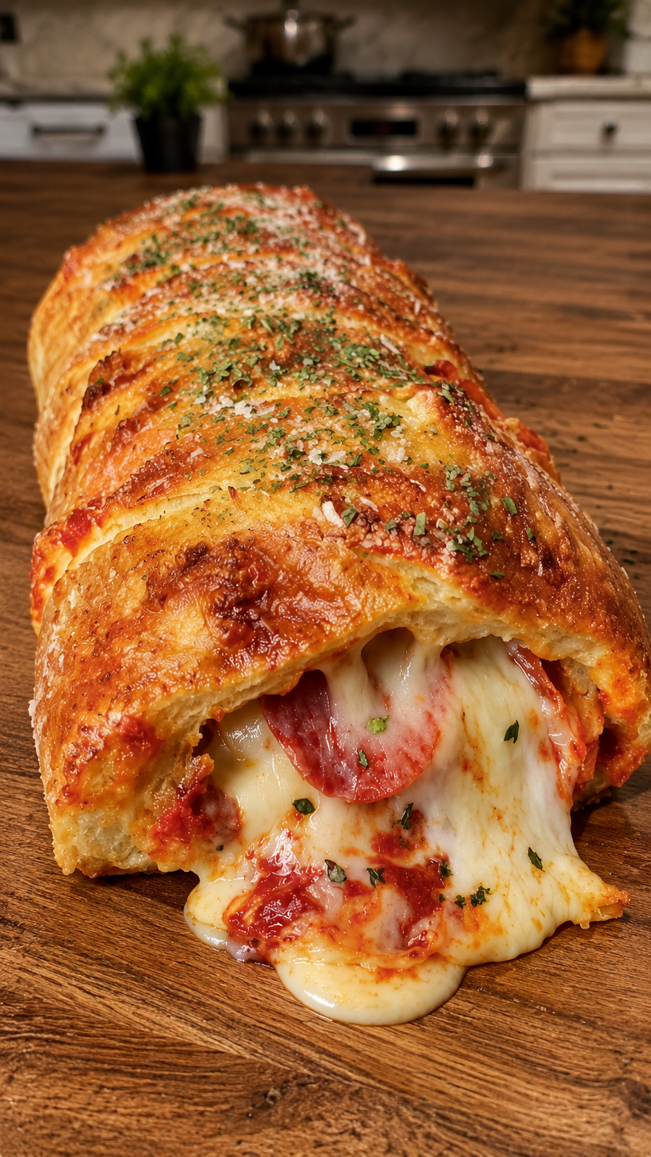 Cheesy Pepperoni Stuffed Bread 1 Cheesy Pepperoni Stuffed Bread
