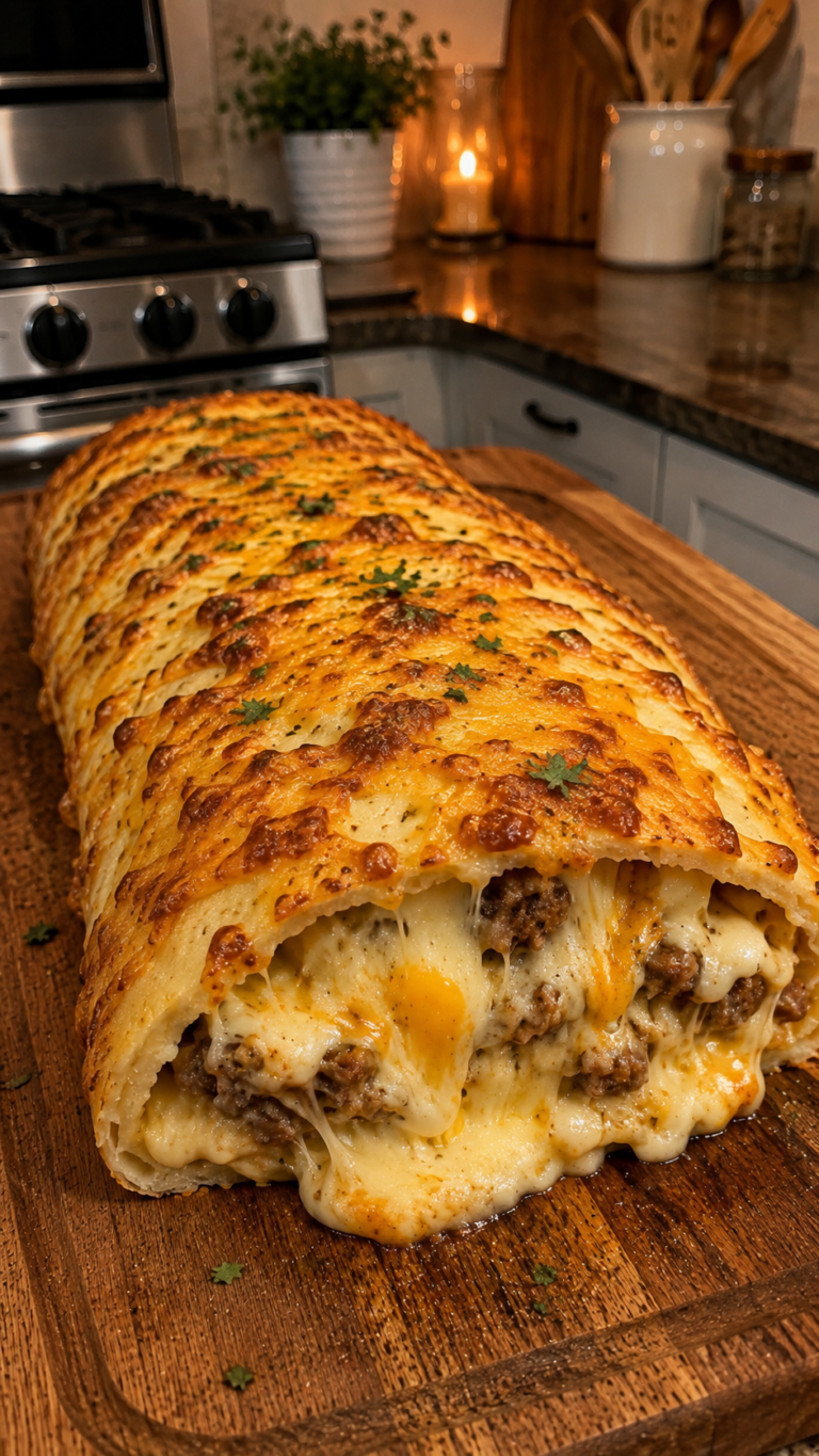Cheesy potato roll stromboli