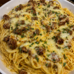 cheesy sausage spaghetti 1