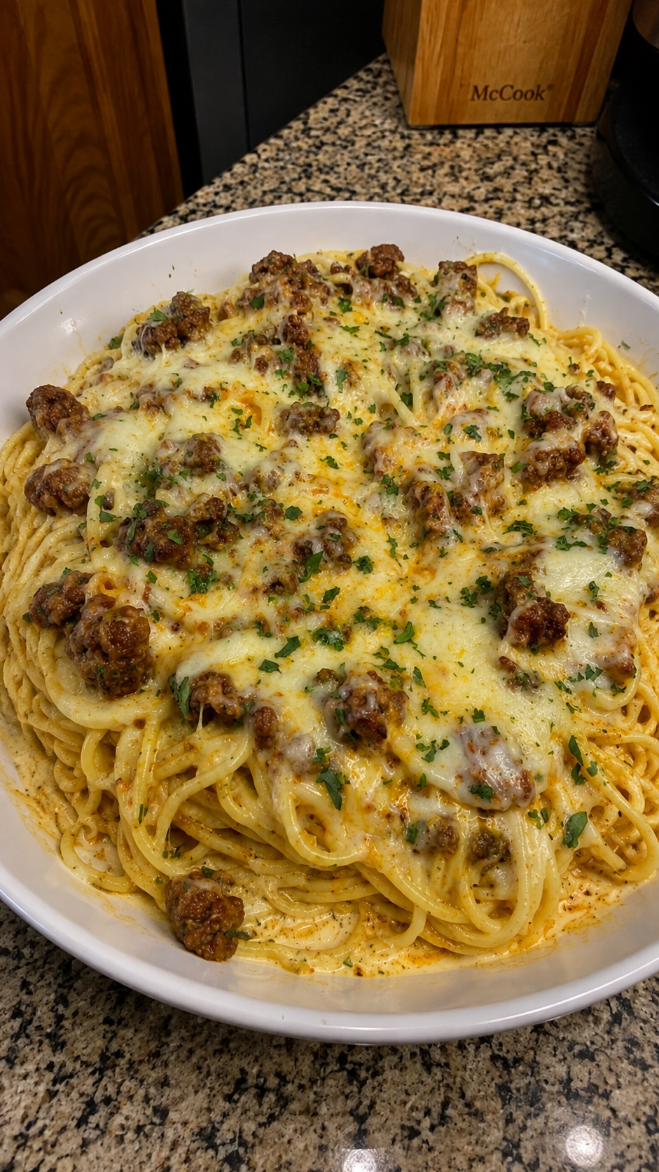Cheesy Sausage Spaghetti 1 Cheesy Sausage Spaghetti
