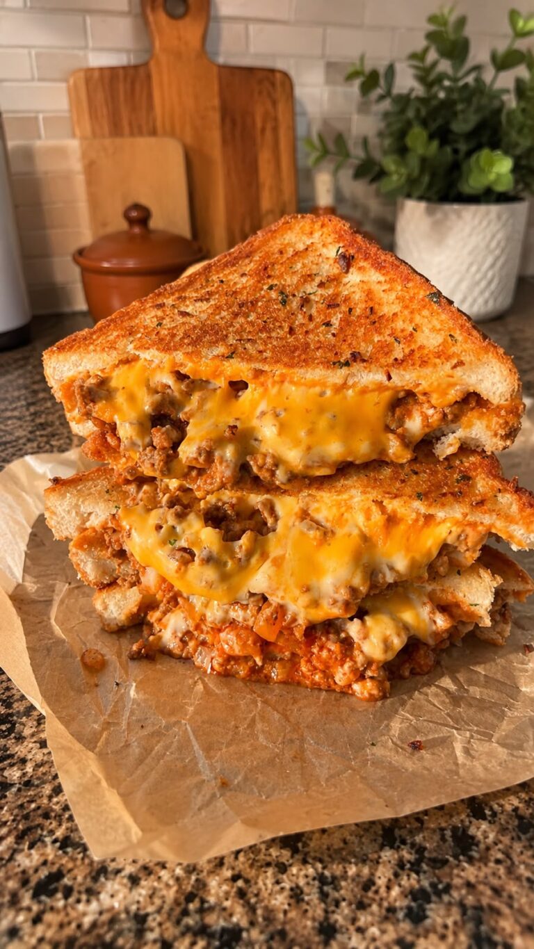 Cheesy Sloppy Joe Grilled Cheese
