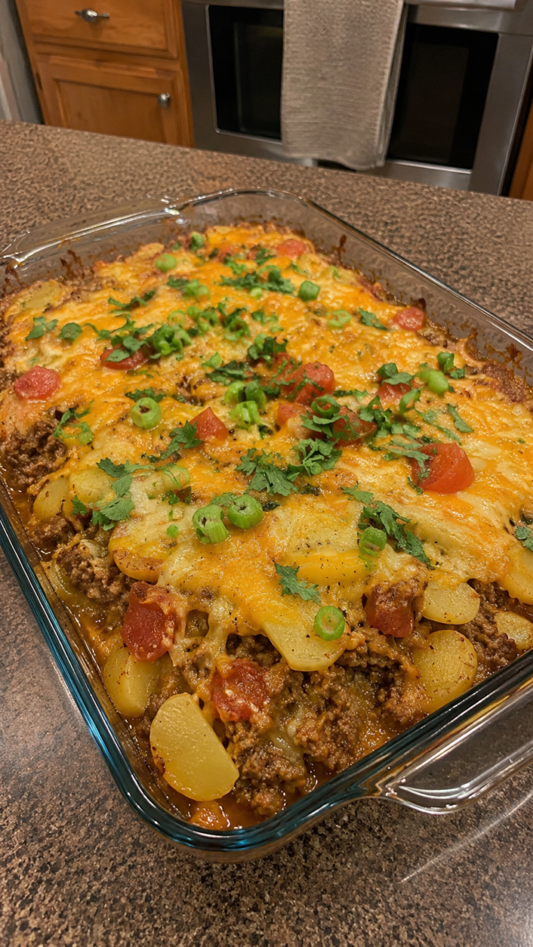 cheesy taco potato casserole
