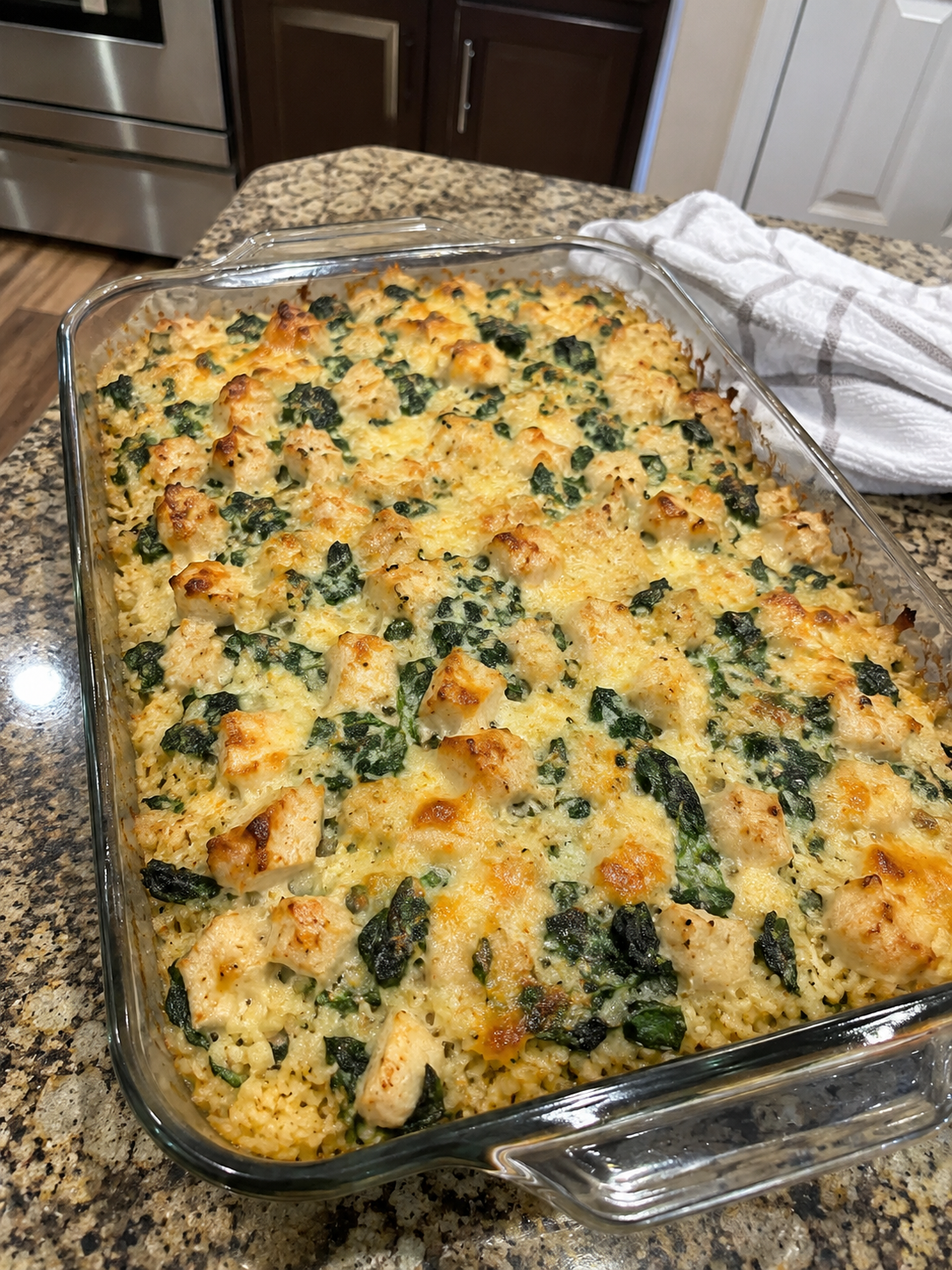 Chicken, Rice & Spinach Protein Casserole 1 Chicken, Rice & Spinach Protein Casserole