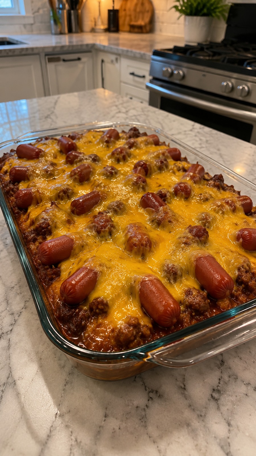 Chili Cheese Dog Casserole 1 Chili Cheese Dog Casserole