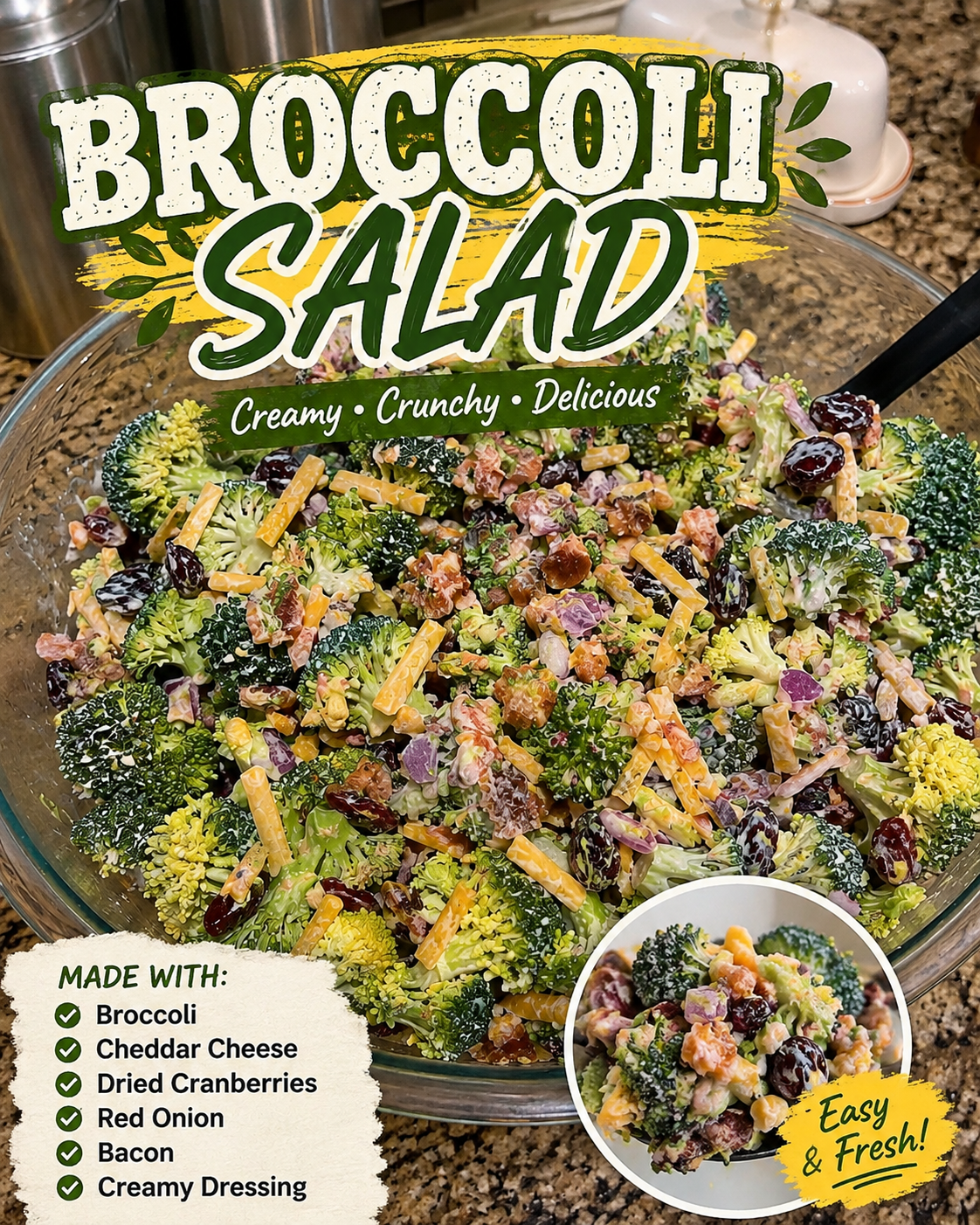 CREAMY BROCCOLI SALAD WITH beef BACON!