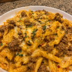 creamy cheesy beef penne 1