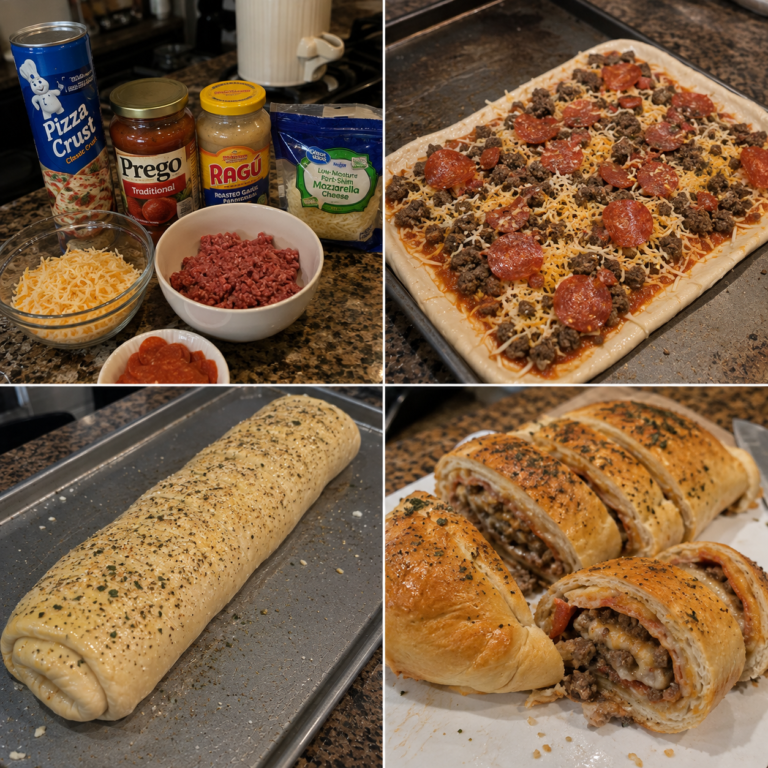 Ground Beef & Pepperoni Pizza Stromboli