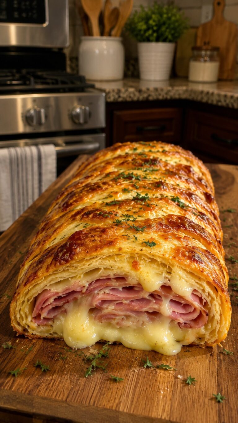 Ham and Cheese Puff Pastry Roll