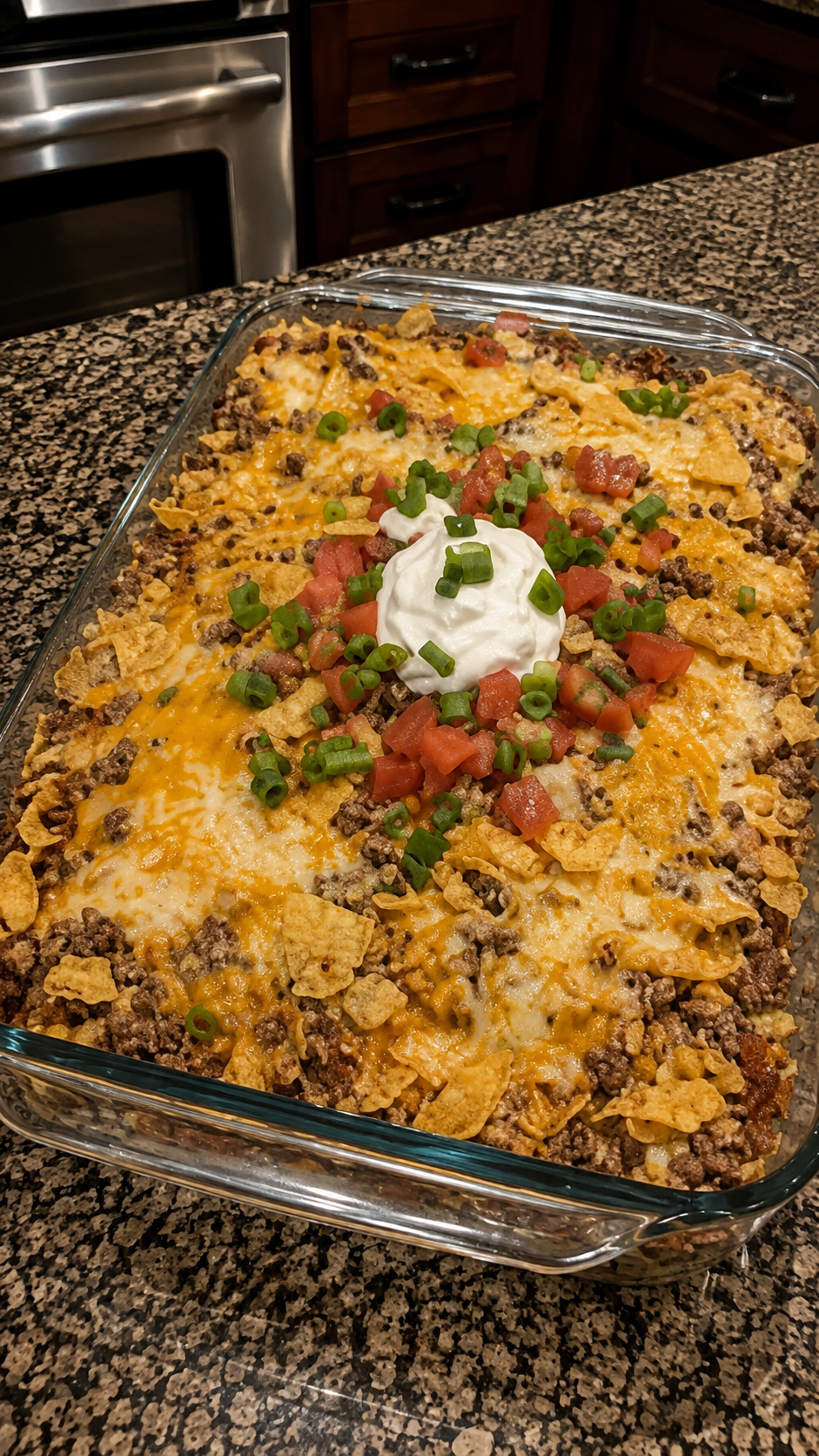 Mexican loaded taco casserole 1 Mexican loaded taco casserole
