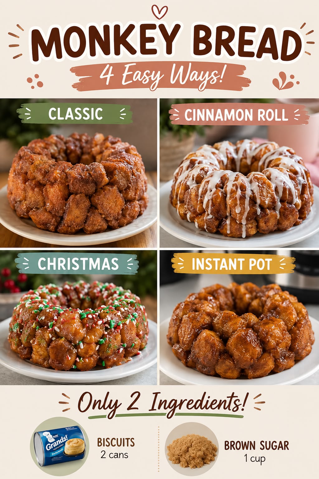 Monkey Bread: 4 Easy Ways 1 Monkey Bread: 4 Easy Ways