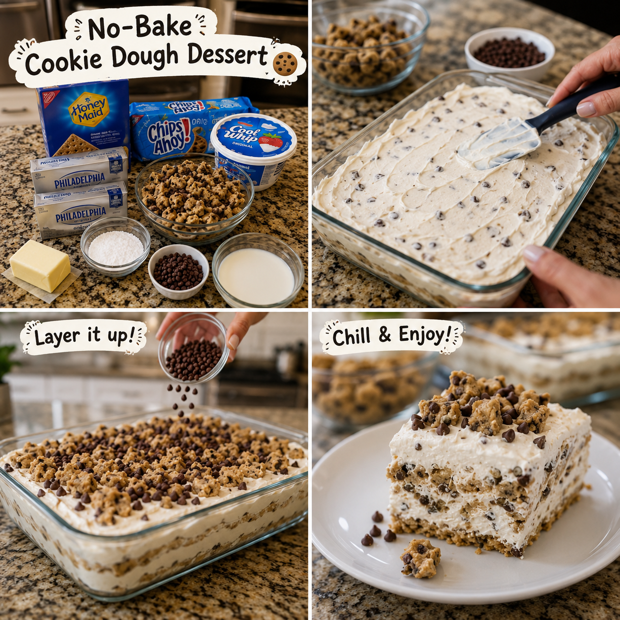 No-Bake Cookie Dough Dessert 1 No-Bake Cookie Dough Dessert