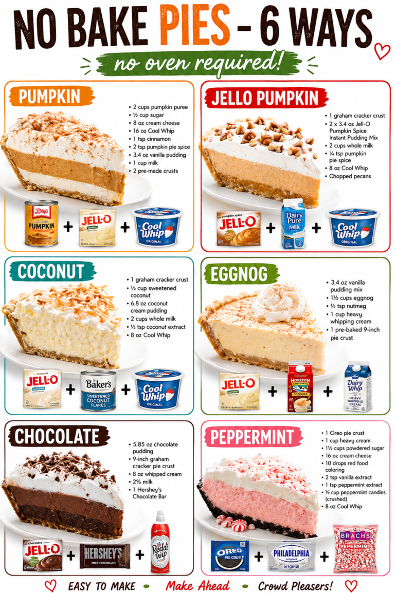 NO BAKE PIES - 6 WAYS