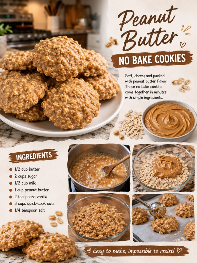 Peanut Butter NO BAKE COOKIES
