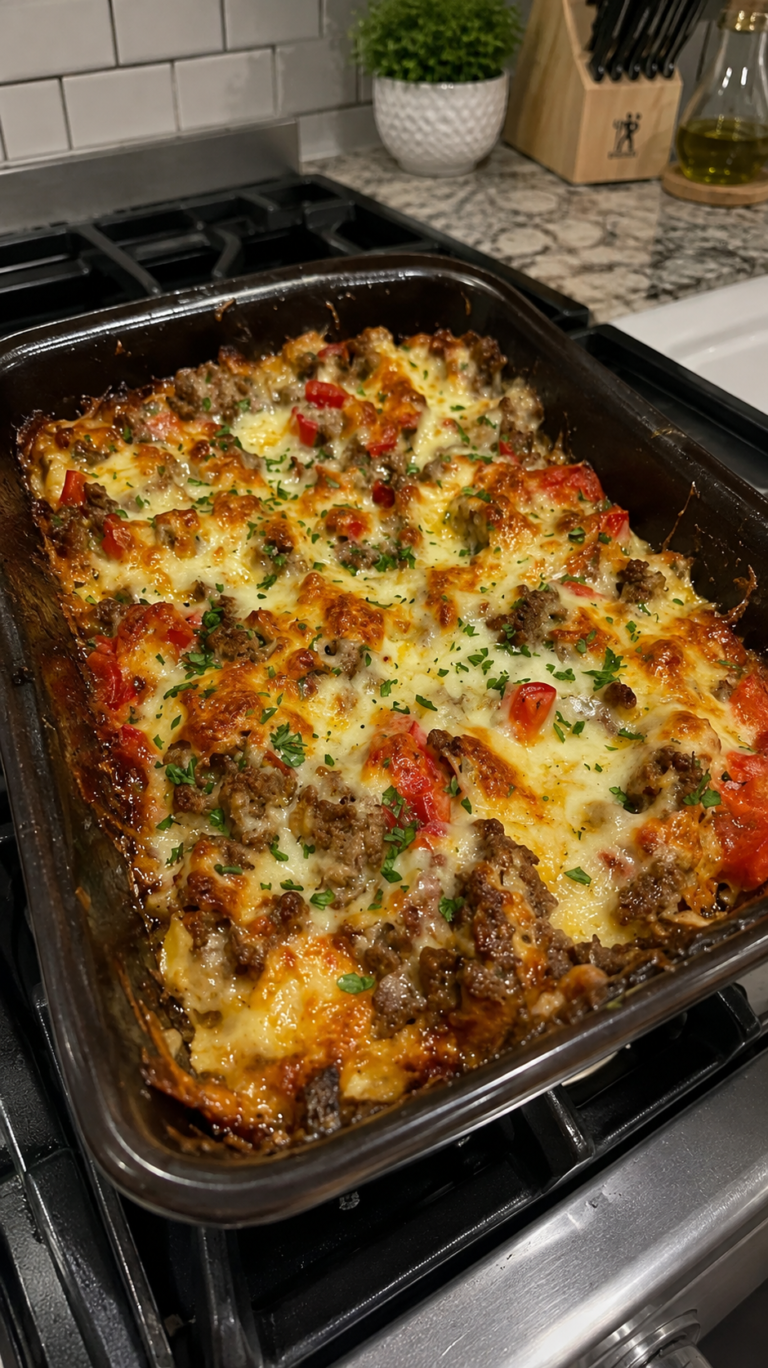 Philly Cheesesteak Casserole