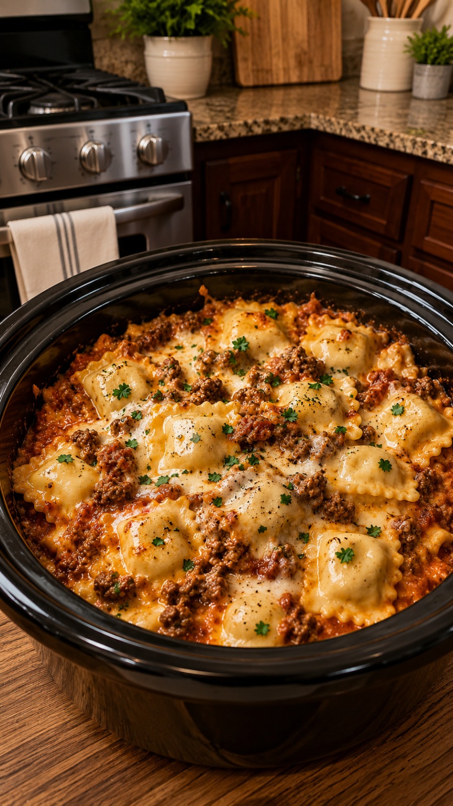 Slow Cooker Ravioli Lasagna 1 Slow Cooker Ravioli Lasagna