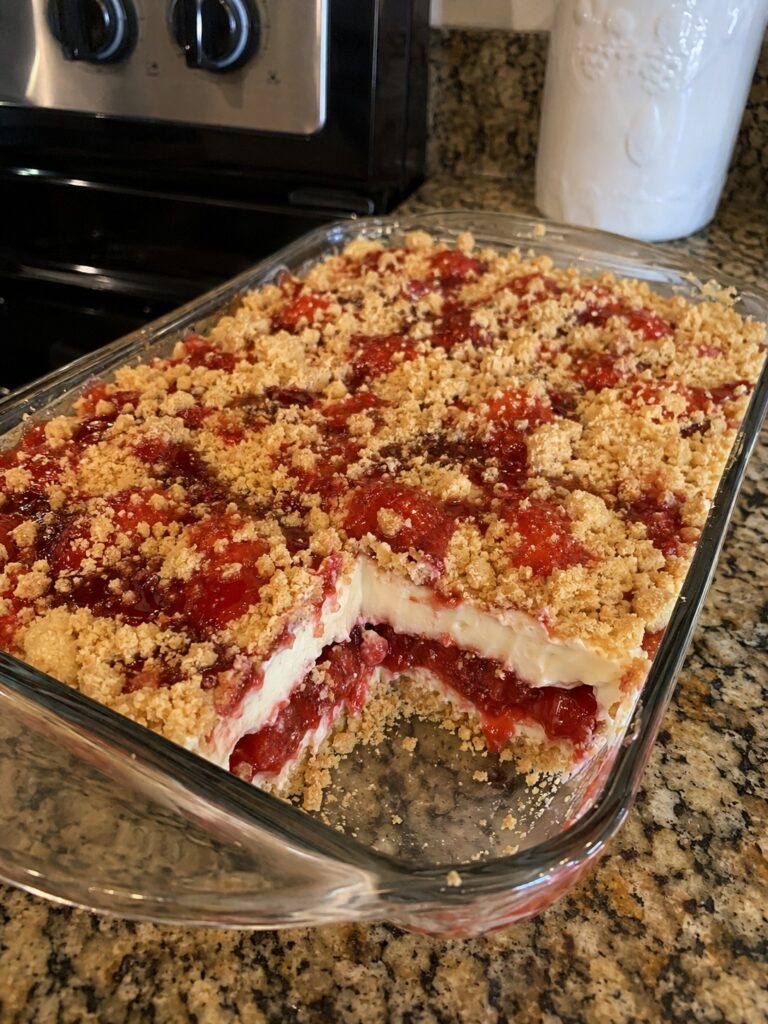 Strawberry Cheesecake Dump Cake
